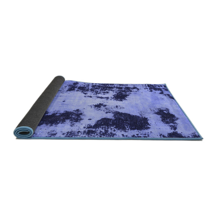 Sideview of Abstract Blue Modern Rug, abs1247blu
