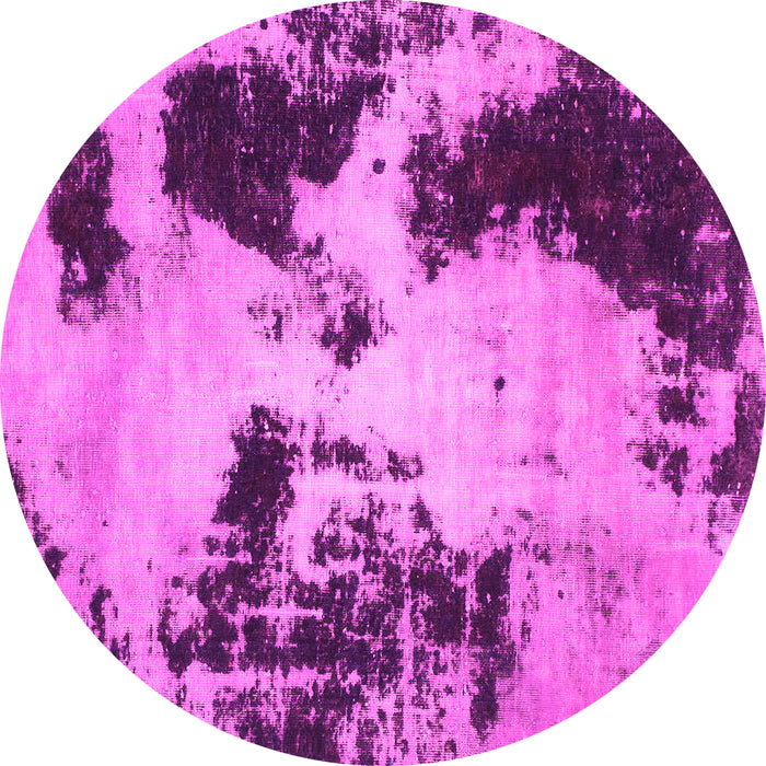 Round Machine Washable Abstract Pink Modern Rug, wshabs1247pnk