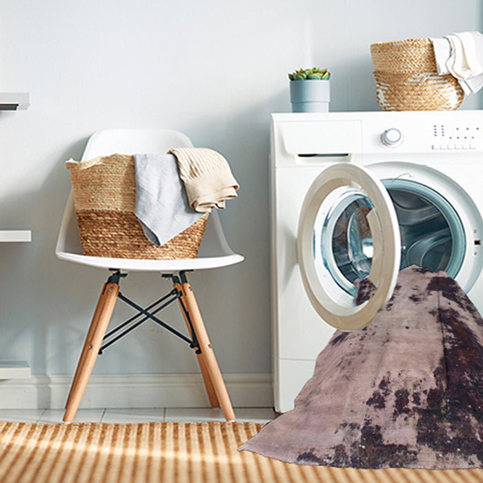 Machine Washable Abstract Rosy-Finch Purple Rug in a Washing Machine, wshabs1247