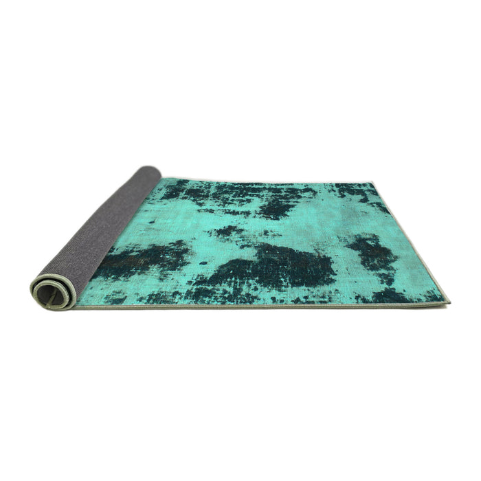 Sideview of Abstract Turquoise Modern Rug, abs1247turq