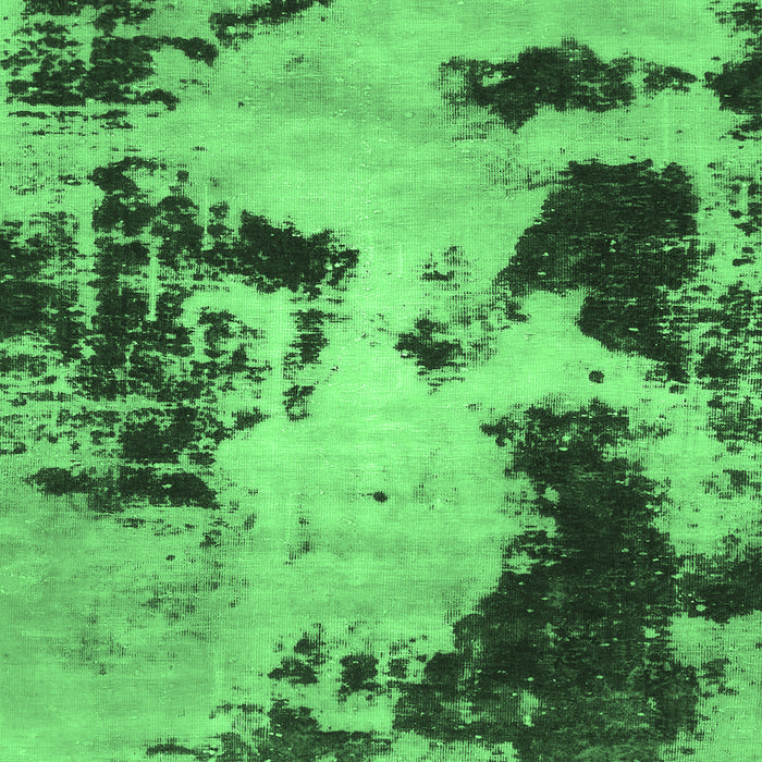 Square Machine Washable Abstract Emerald Green Modern Area Rugs, wshabs1247emgrn