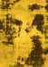 Machine Washable Abstract Yellow Modern Rug, wshabs1247yw