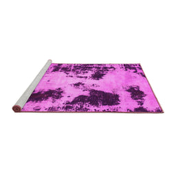 Sideview of Machine Washable Abstract Pink Modern Rug, wshabs1247pnk