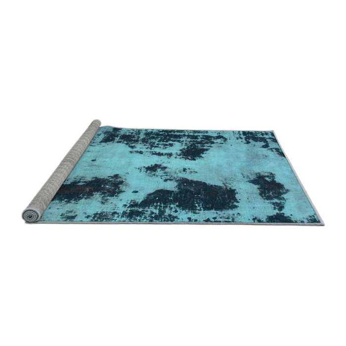 Sideview of Machine Washable Abstract Light Blue Modern Rug, wshabs1247lblu