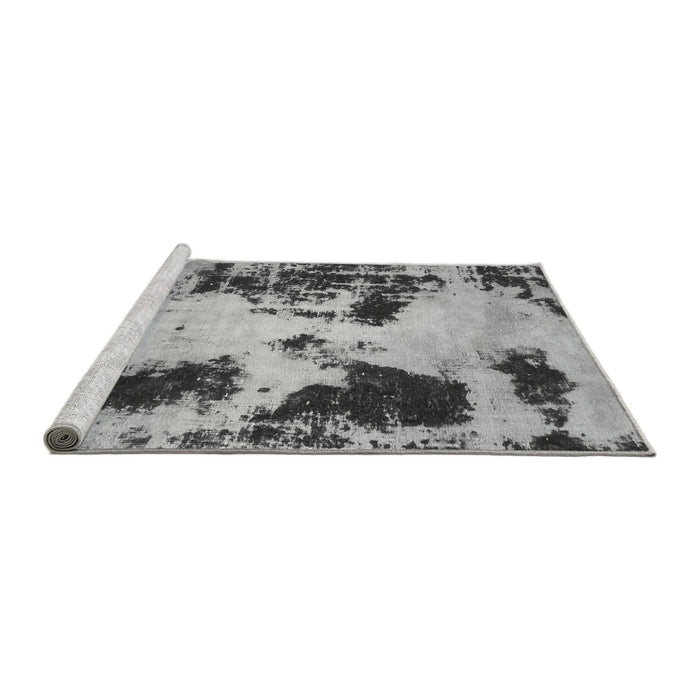 Sideview of Machine Washable Abstract Gray Modern Rug, wshabs1247gry
