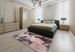 Abstract Rosy Purple Modern Rug in a Bedroom, abs1247