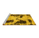 Sideview of Machine Washable Abstract Yellow Modern Rug, wshabs1247yw