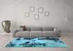 Machine Washable Abstract Light Blue Modern Rug in a Living Room, wshabs1247lblu