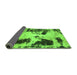 Sideview of Abstract Green Modern Rug, abs1247grn