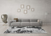 Machine Washable Abstract Gray Modern Rug in a Living Room,, wshabs1247gry