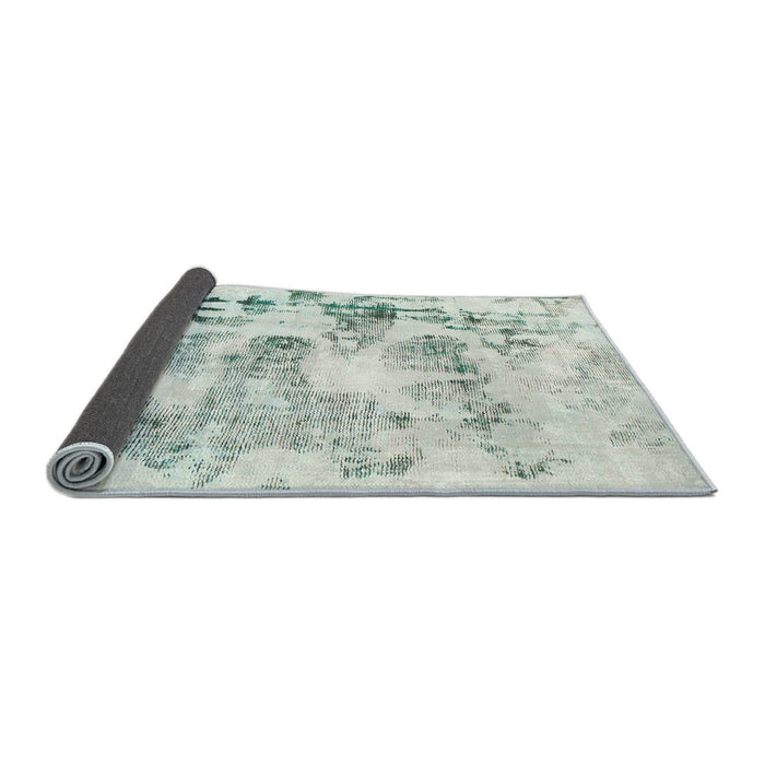 Sideview of Abstract Dark Sea Green Modern Rug, abs1248
