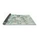 Sideview of Abstract Dark Sea Green Modern Rug, abs1248