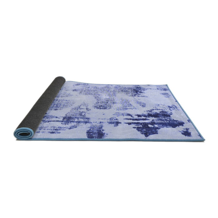 Sideview of Abstract Blue Modern Rug, abs1248blu