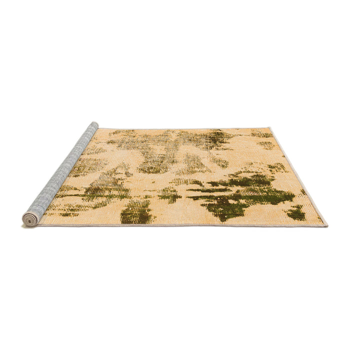 Sideview of Machine Washable Abstract Orange Modern Area Rugs, wshabs1248org