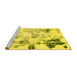 Sideview of Machine Washable Abstract Yellow Modern Rug, wshabs1248yw