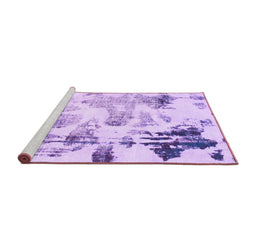 Sideview of Machine Washable Abstract Purple Modern Area Rugs, wshabs1248pur