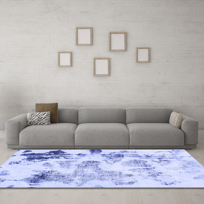 Machine Washable Abstract Blue Modern Rug in a Living Room, wshabs1248blu