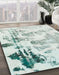 Abstract Dark Sea Green Modern Rug in Family Room, abs1248