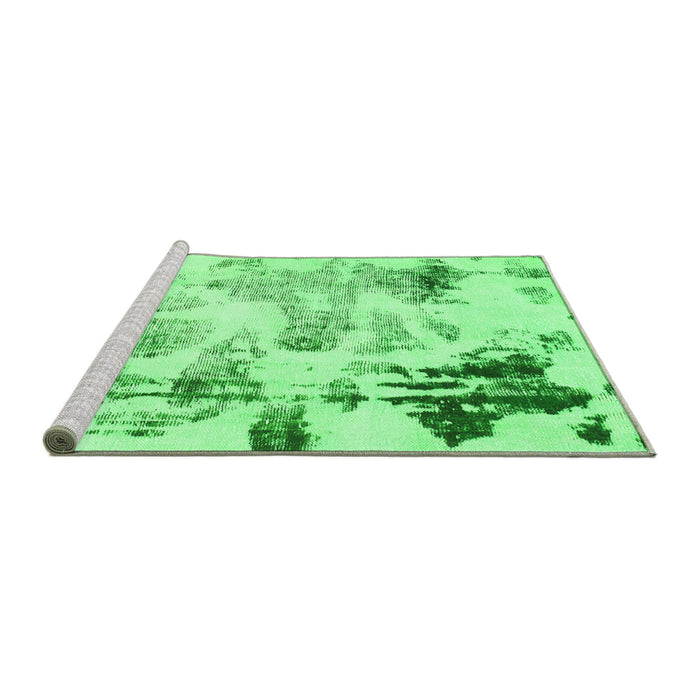 Sideview of Machine Washable Abstract Green Modern Area Rugs, wshabs1248grn