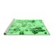 Sideview of Machine Washable Abstract Green Modern Area Rugs, wshabs1248grn