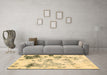 Machine Washable Abstract Brown Modern Rug in a Living Room,, wshabs1248brn