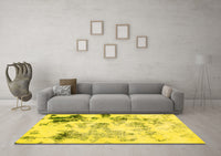 Machine Washable Abstract Yellow Modern Rug, wshabs1248yw