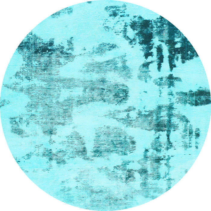 Round Abstract Light Blue Modern Rug, abs1248lblu
