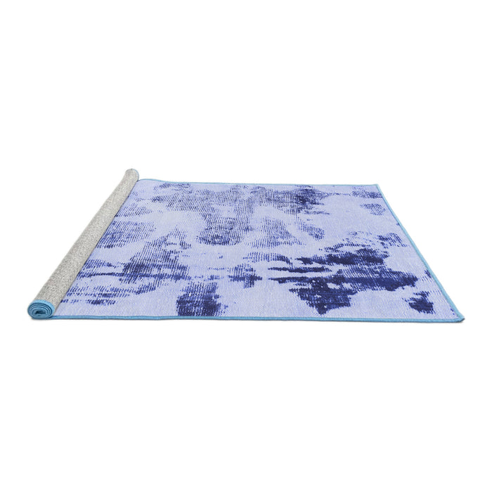 Sideview of Machine Washable Abstract Blue Modern Rug, wshabs1248blu