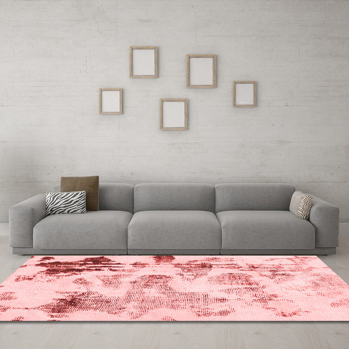 Modern Red Washable Rugs