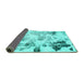 Sideview of Abstract Turquoise Modern Rug, abs1248turq