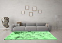 Machine Washable Abstract Emerald Green Modern Rug, wshabs1248emgrn