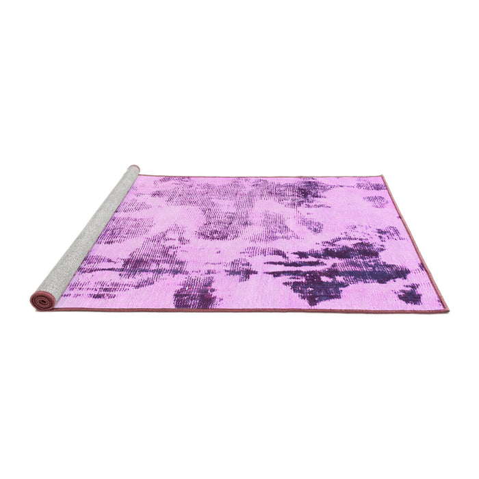 Sideview of Machine Washable Abstract Pink Modern Rug, wshabs1248pnk