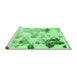 Sideview of Machine Washable Abstract Emerald Green Modern Area Rugs, wshabs1248emgrn