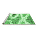 Sideview of Machine Washable Abstract Emerald Green Modern Area Rugs, wshabs1249emgrn