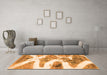 Machine Washable Abstract Orange Modern Area Rugs in a Living Room, wshabs1249org