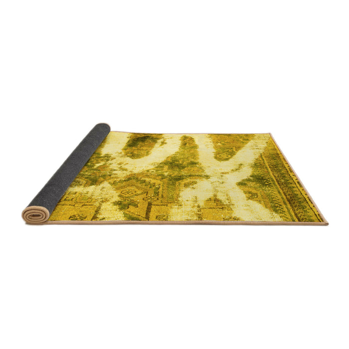Sideview of Abstract Yellow Modern Rug, abs1249yw