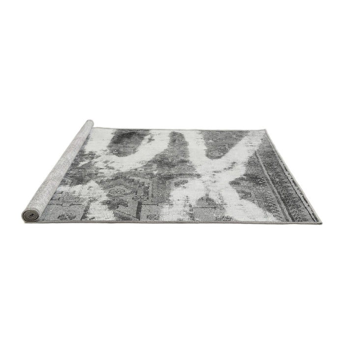 Sideview of Machine Washable Abstract Gray Modern Rug, wshabs1249gry