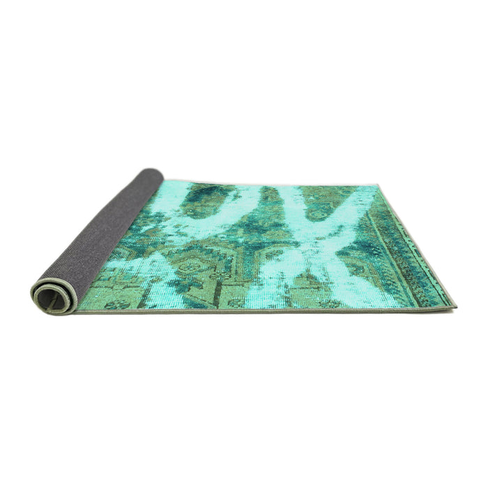 Sideview of Abstract Turquoise Modern Rug, abs1249turq