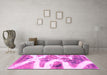 Machine Washable Abstract Pink Modern Rug in a Living Room, wshabs1249pnk