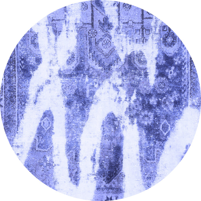 Round Machine Washable Abstract Blue Modern Rug, wshabs1249blu