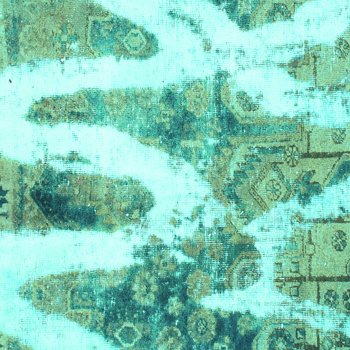 Machine Washable Abstract Turquoise Modern Area Rugs, wshabs1249turq