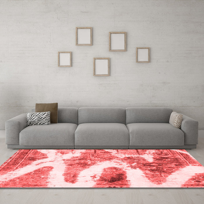Modern Red Washable Rugs