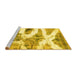 Sideview of Machine Washable Abstract Yellow Modern Rug, wshabs1249yw