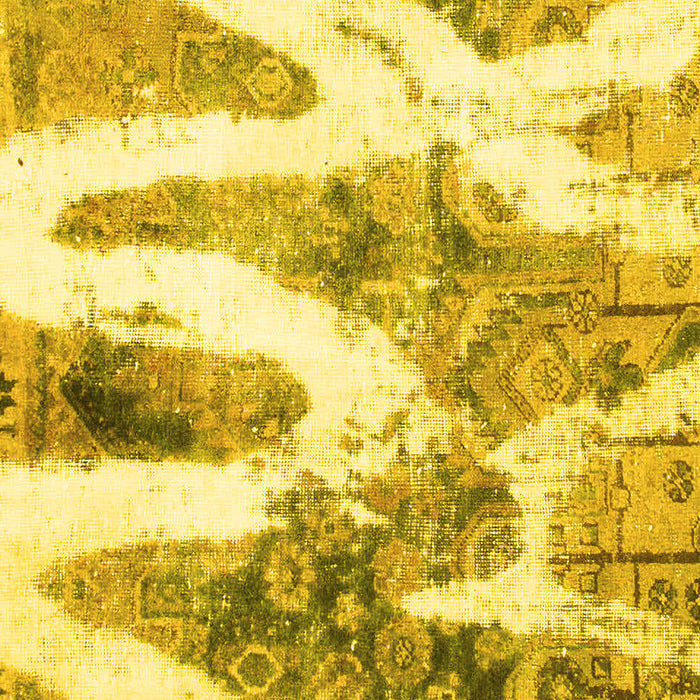 Machine Washable Abstract Yellow Modern Rug, wshabs1249yw