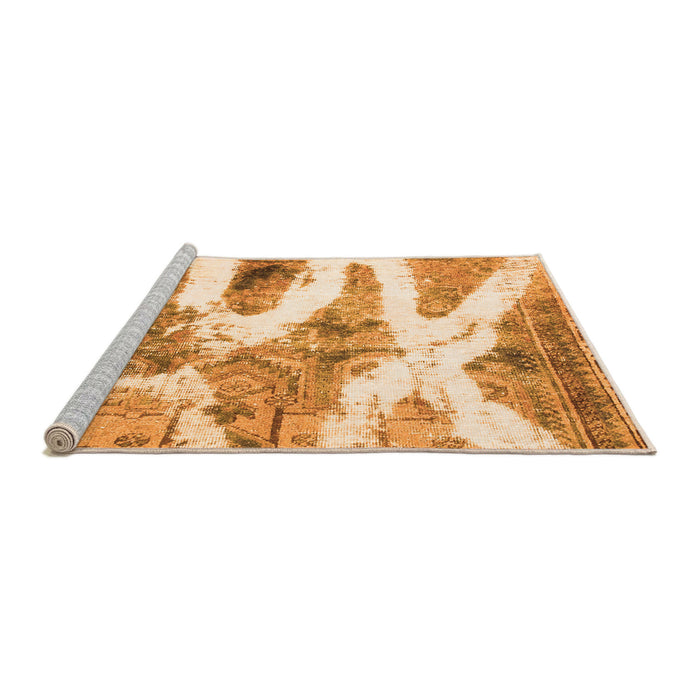 Sideview of Machine Washable Abstract Orange Modern Area Rugs, wshabs1249org