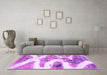 Machine Washable Abstract Purple Modern Area Rugs in a Living Room, wshabs1249pur