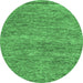 Round Abstract Emerald Green Modern Rug, abs124emgrn