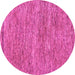 Round Abstract Pink Modern Rug, abs124pnk