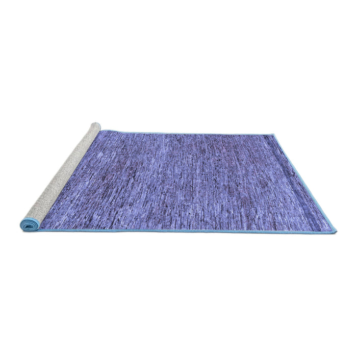 Sideview of Machine Washable Abstract Blue Modern Rug, wshabs124blu
