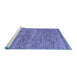 Sideview of Machine Washable Abstract Blue Modern Rug, wshabs124blu